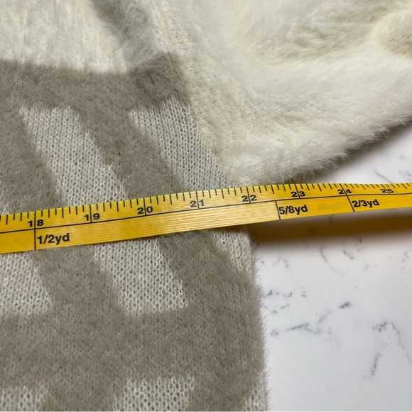 Anthropologie Merzouga Cozy Cream & Tan Kimono Sleeve Long Sweater OSFM - Picture 3 of 8